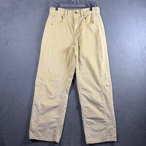 Lucky Brand Yellow Corduroy Barrel Pants